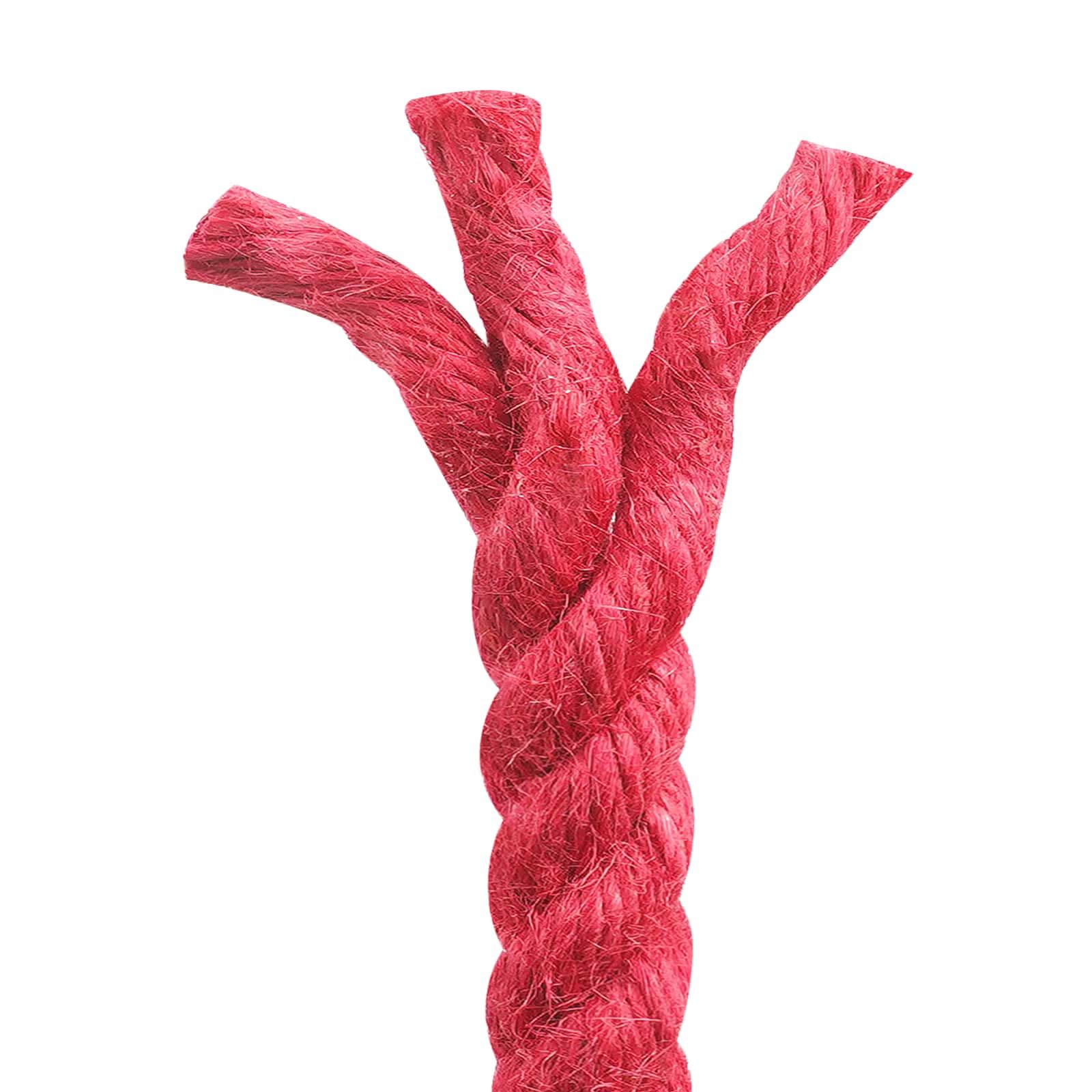 Corda di iuta rossa 100% Tossa a 3 strati, in fibra naturale, per giardino, artigianato, campeggio, fissaggio e trasporto, assorbe l'umidità con buona sicurezza dei nodi, versatile