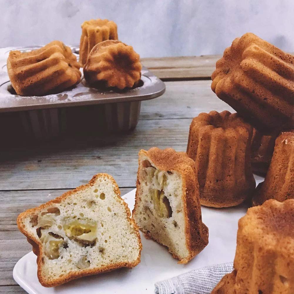 Moule Cannelé - Moule à Cannelés Creabake en Acier Carbone - Pâtisserie Française pour des Cannelés Croustillants et Dorés Mini Moule à Muffins Antiadhésif 12-Cup