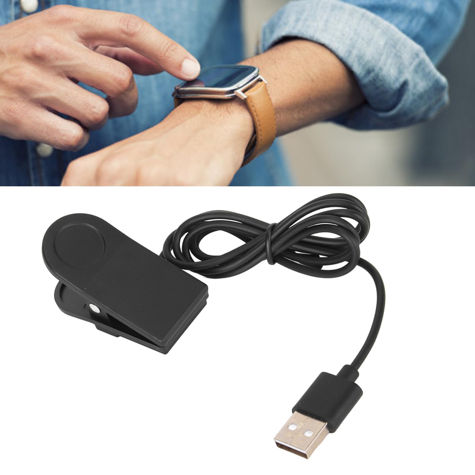 KLLJRFW Watch Recharger Cable ABS and TPE 1 M USB 5V 1A Smart Watch Fast Recharger Cradle for Chronos Smart Watch