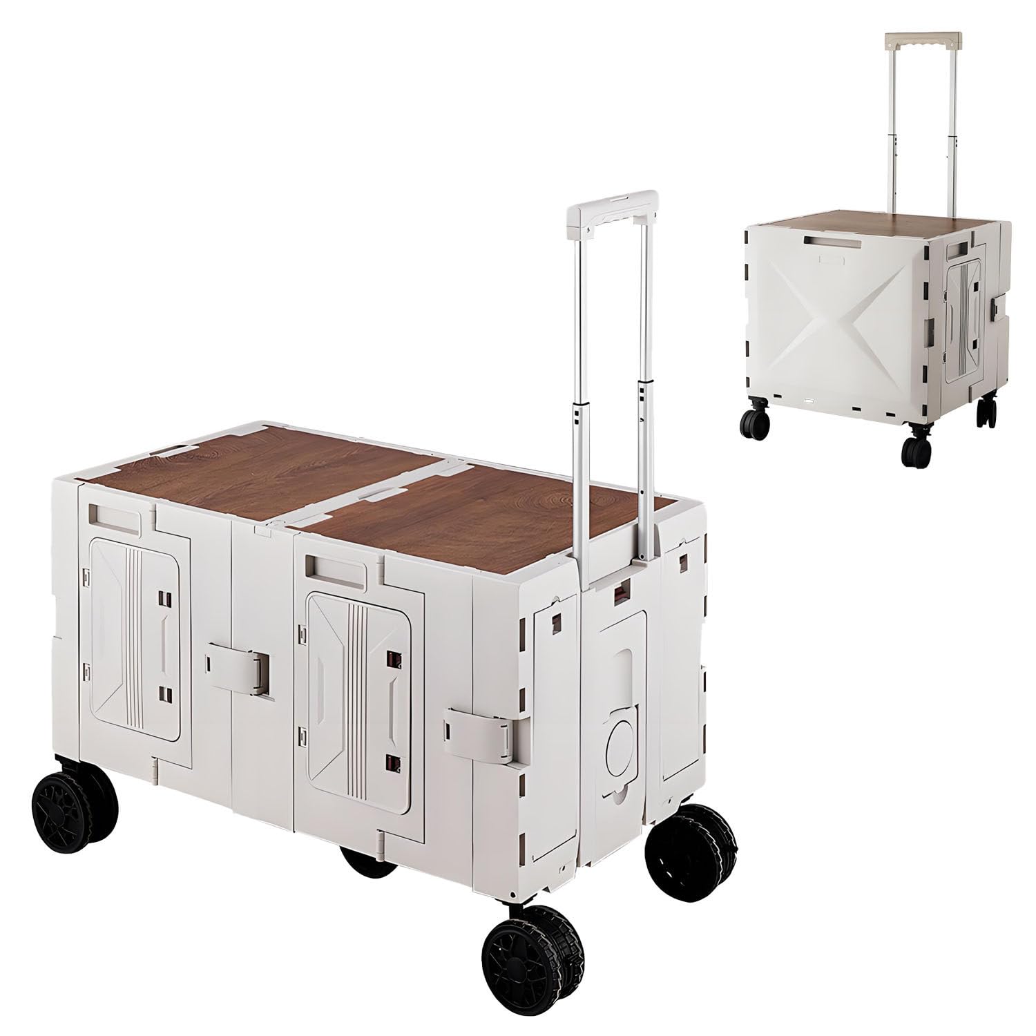 Carro de camping plegable de 150 litros con tapa y contenedor de almacenamiento