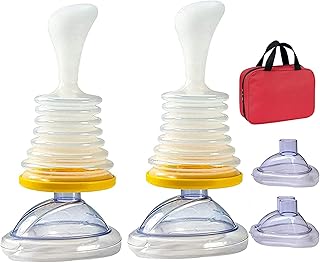 Hifybaty Choking Rescue Device with Carrying Bag - Portable Choking First Aid Choking Device with Masks for Kids and Adults 2pc* Air Compressor 2pc* Child Mask 2pc * Adult Mask (6 Pcs)
