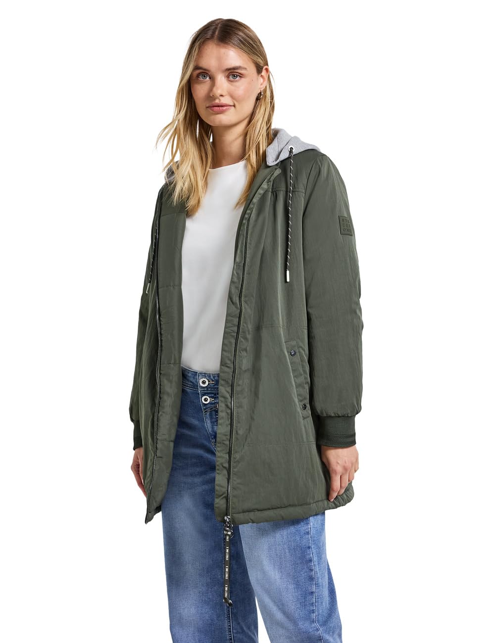 Street One Damen Langer Blouson mit Kapuze