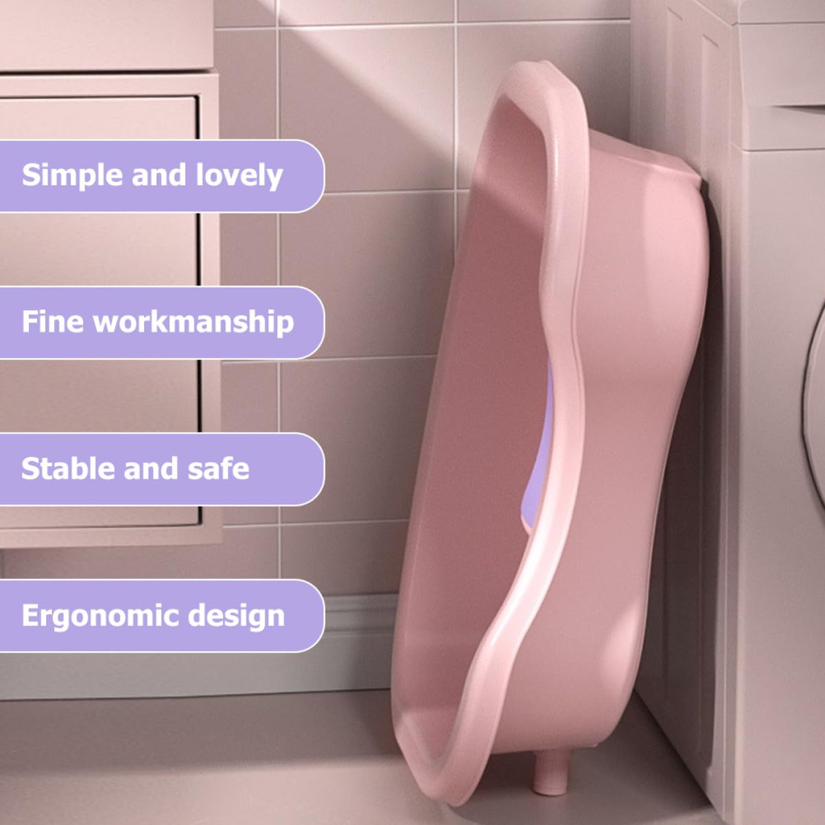 Yardenfun Ergonomisches Haarwaschbecken aus Kunststoff in Rosa zum Haarewaschen im Liegen für Schwangere und Kinder mit Praktischem Design und Einfacher Handhabung