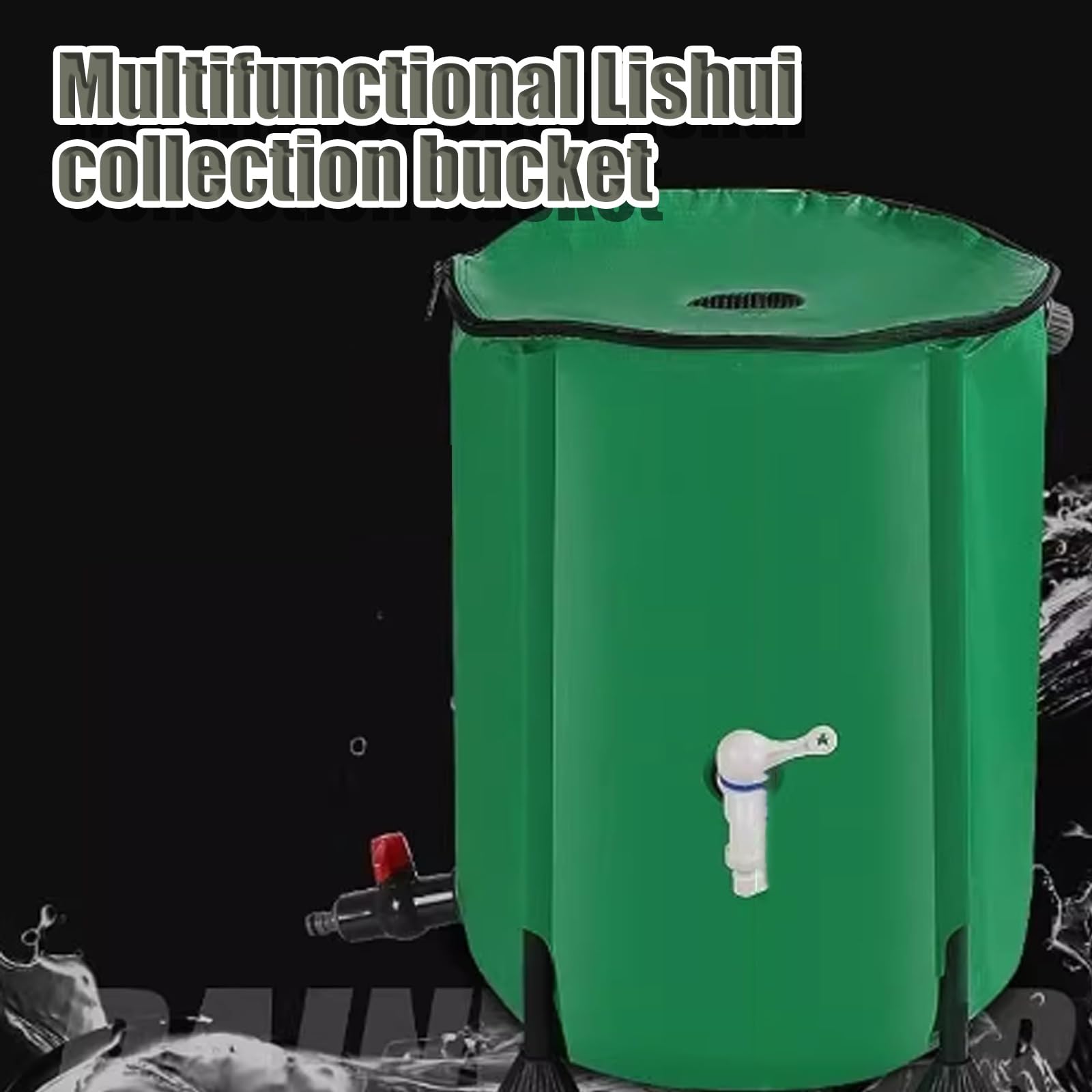 Colector de Agua de Lluvia 1350L Bolsa de recolección de Agua de Lluvia para Exteriores con Cremallera Ideal para riego de Jardines Tanque portátil y de Agua de Lluvia