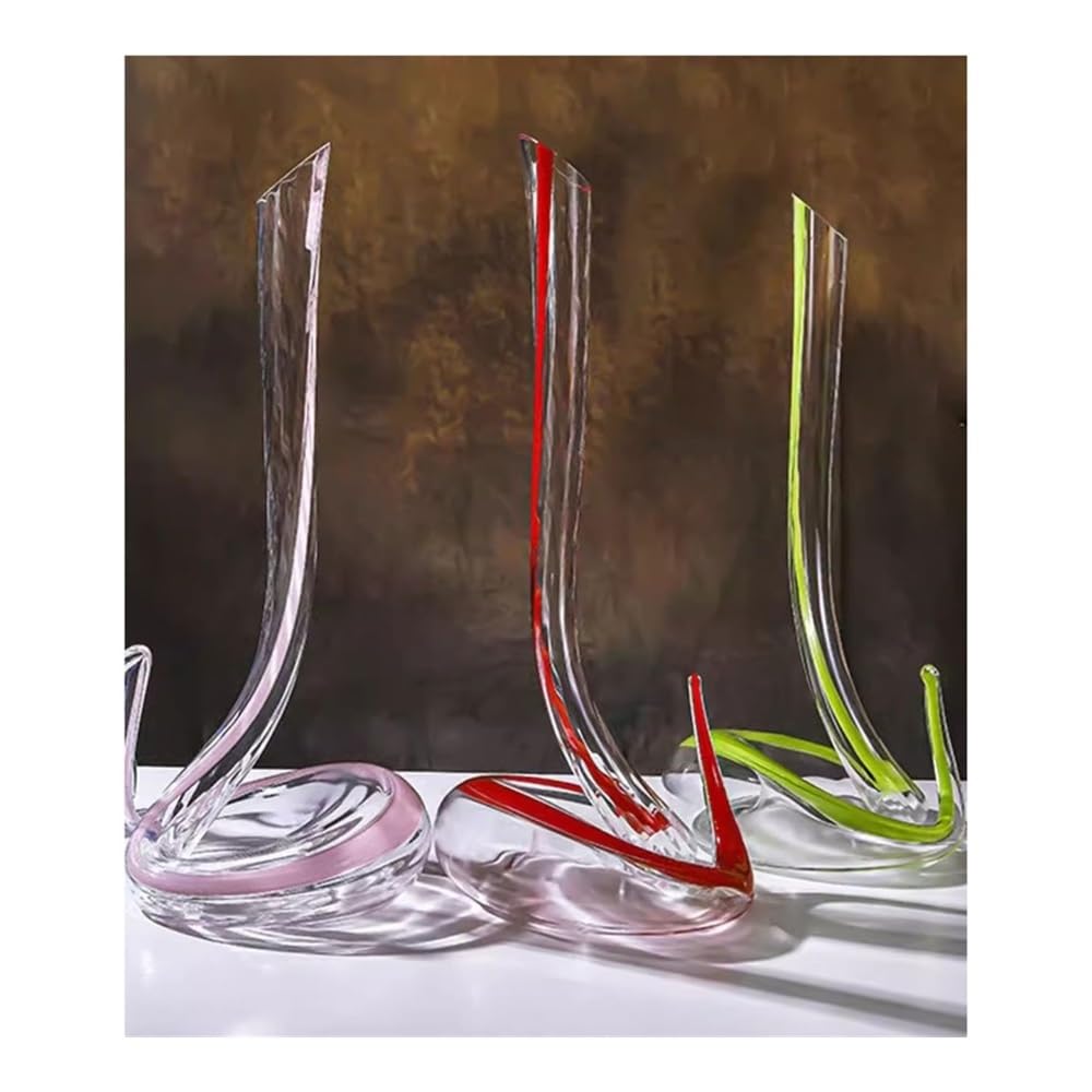 Dekanter-Set Handgefertigte, kreative, bleifreie Kristall-Weinkühler in Schlangenform, Premium-Glas, Rotweingläser, Heimgebrauch, schneller Aufwacheffekt(Blue)