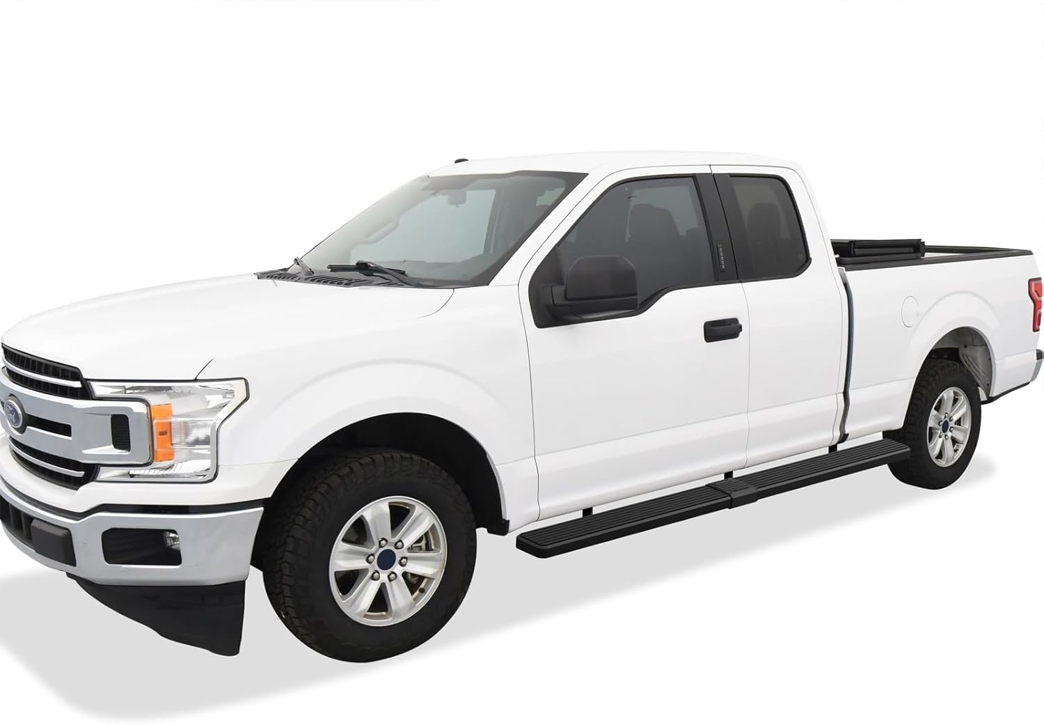 APS (Stainless Steel Black 6 inches Wheel to Wheel) Running Boards Nerf Bars Side Steps Compatible with Ford F150 2015-2026 Super Cab 6.5ft Bed & F-250 F-350 Super Duty 2017-2026