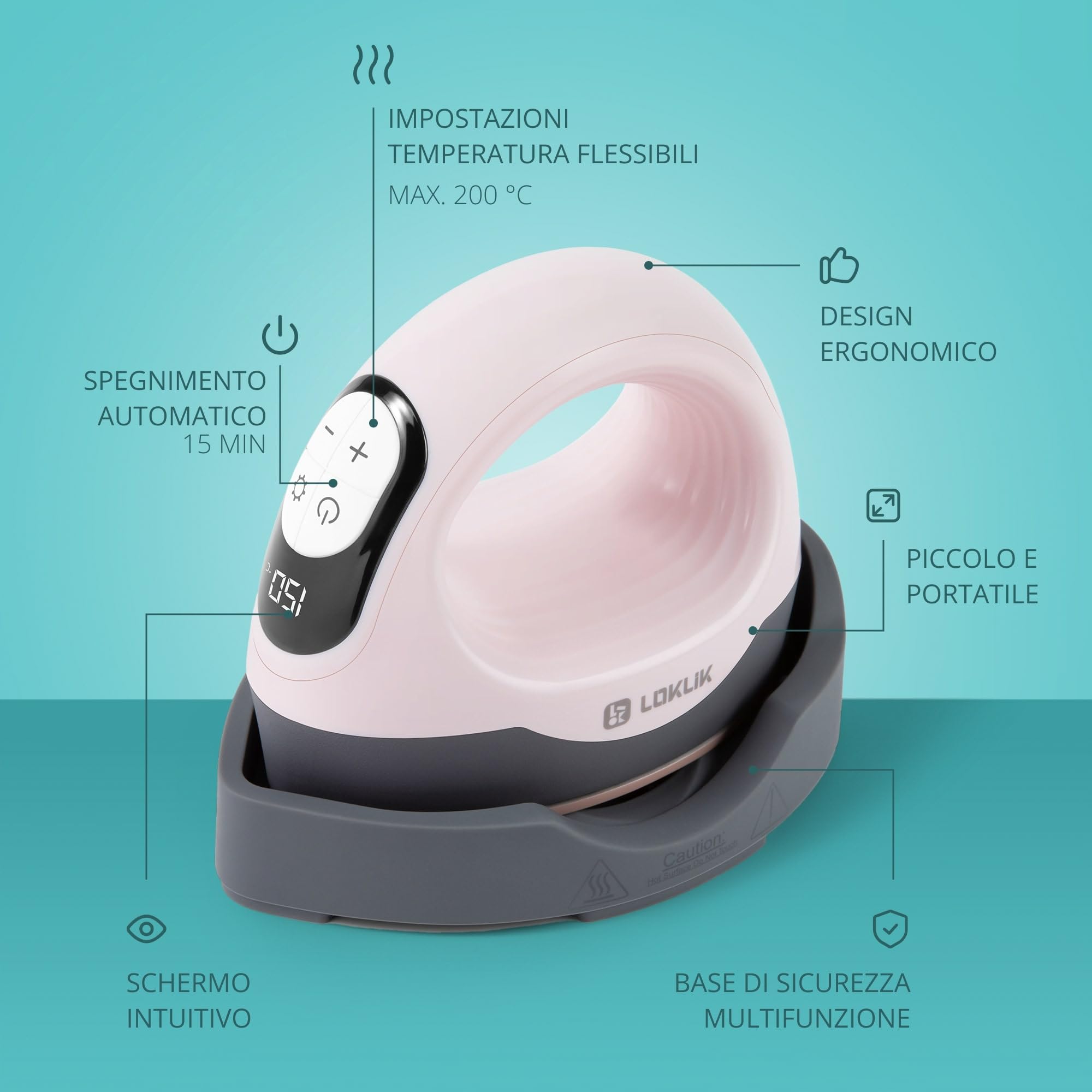 LOKLIK Impress Mini 3 - Spremiagrumi per magliette, borse, tazze, cappelli e altri tessuti, strumento manuale per decorare e fai da te, perfetto per piccoli progetti di artigianato (Rosso)