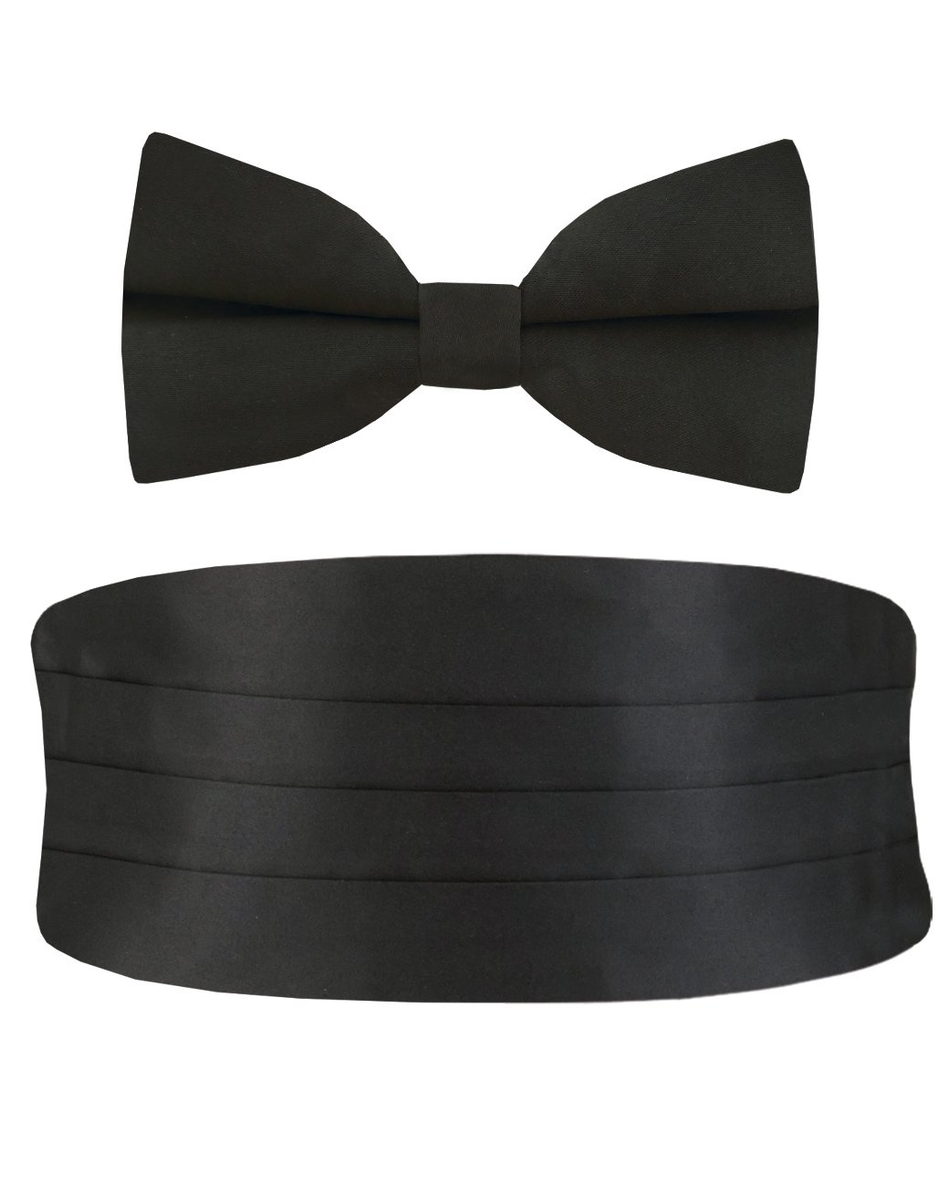 Dobell Men's Black Cummerbund & Bow Tie Set Pre-Tied Tuxedo Evening Wear Accessories
