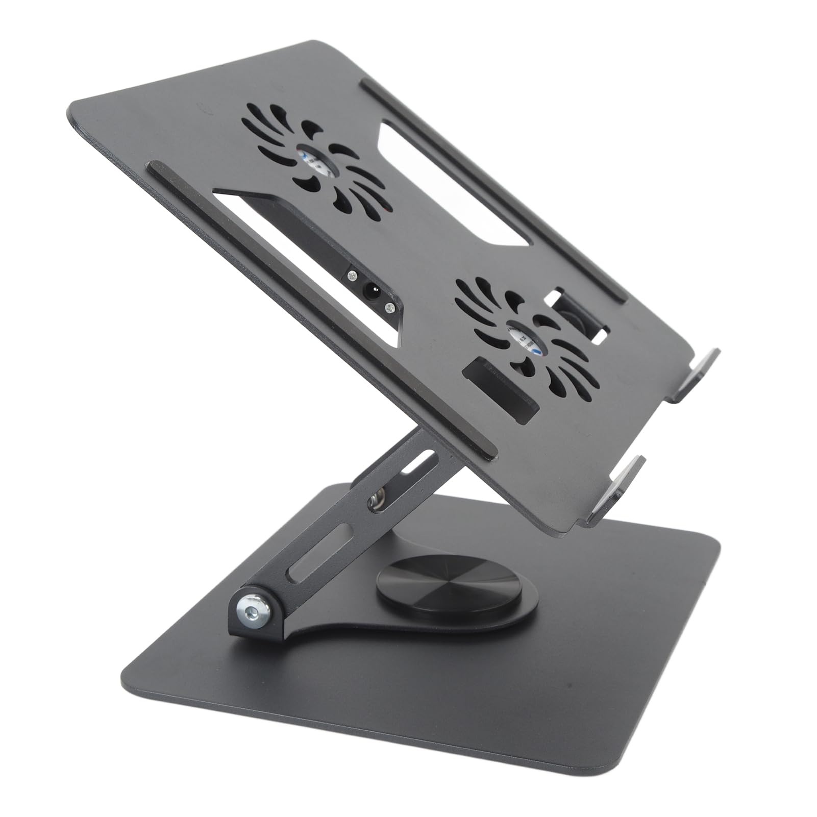 Sxhlseller Supporto per Laptop Regolabile in Continuo con Ventola di Raffreddamento, Supporto per Laptop in Alluminio Ruotabile a 360° per Dispositivi da 11-17,3 Pollici, per Computer Ergonomico