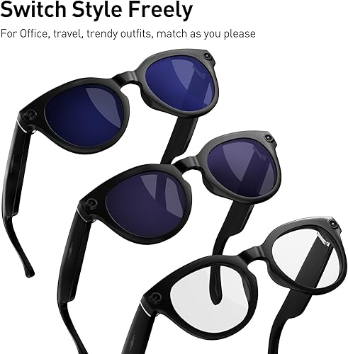 Miniatura 2 de Lentes inteligentes AI con cámara, lentes de cámara 2K, lentes de grabación de video de 12 MP, traducción en tiempo real, asistente de voz AI, gafas