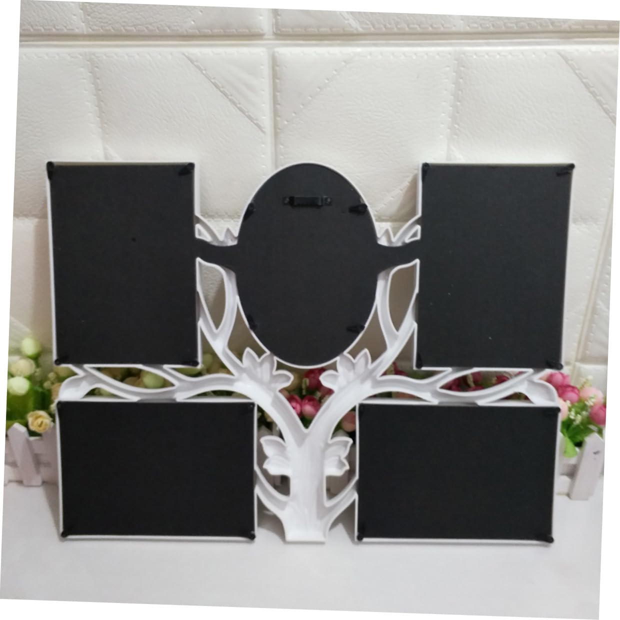 Cornice Portafoto a Forma di Albero Bianca in Pvc, Decorazione da Parete Creativa per Ufficio e Soggiorno, Protezione per Foto 4x6 Pollici