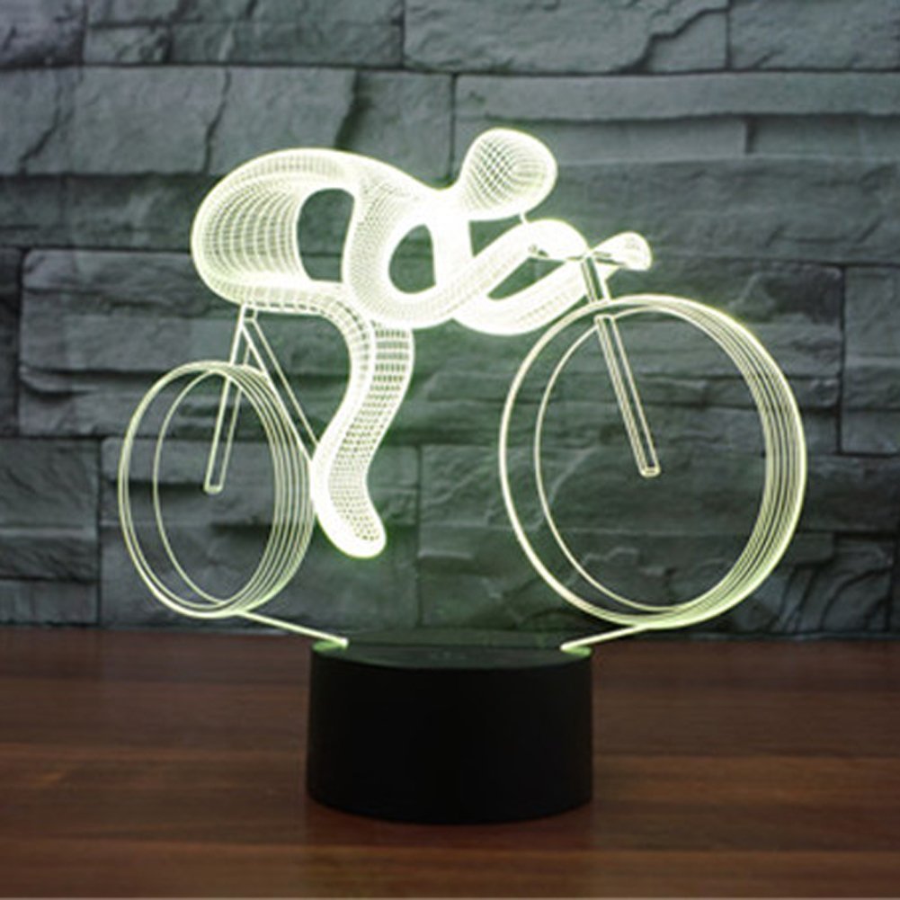 3D Fahrrad-LED-Lampe Mit USB – 7 Farben, Optische Illusion, Nachtlicht Für Kinderzimmer & Deko