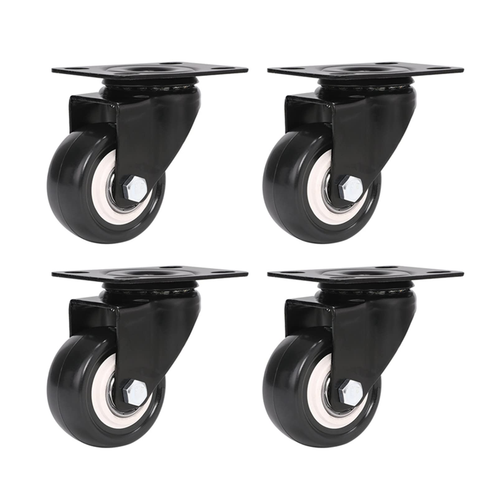 GYEQXKT 4Pcs Heavy Duty 2-Inch Black Swivel Caster Wheels 616 Lb Capacity Furniture Trolley Casters for Smooth Mobility and Easy Maneuverability