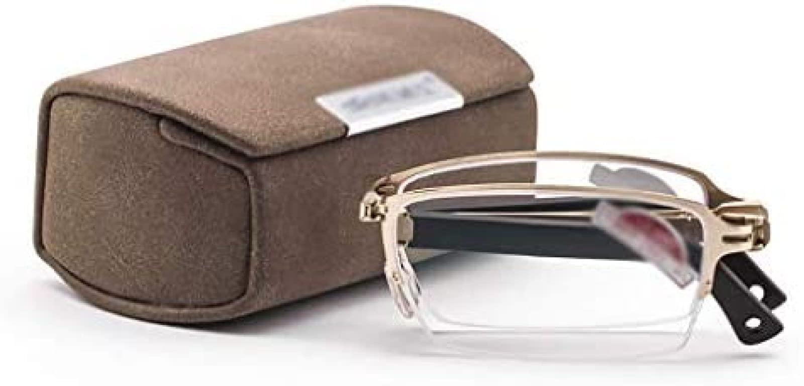 Mini Lunettes De Lecture Portables Bloquant La Lumière Bleue Compactes Pliantes pour Femmes Hommes, Mode Anti UV Anti Fatigue Lecteur D'ordinateur Charnière À Ressort avec Étui,1.5