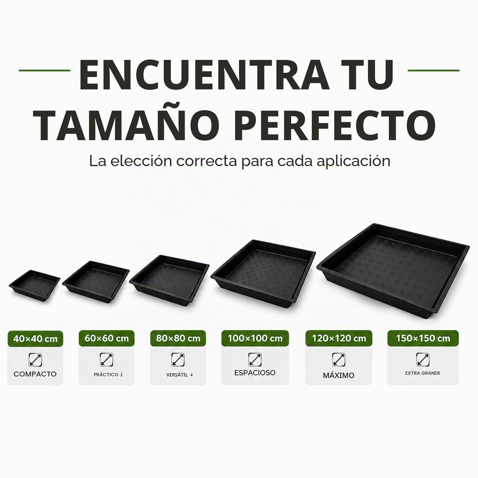 Weedness Bandeja de Cultivo 120×120×12 cm – Bandeja de Drenaje Impermeable, Resistente y Duradera para Cultivo Indoor