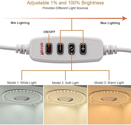 Miniatura 10 de fotoconic Caja de estudio fotográfico, tienda de campaña LED de 9 pulgadas y 9.4 in, regulable 3200K  6500 K, iluminación blanca cálida, cabina de