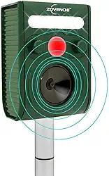 Repelente solar de animais ao ar livre, repelente ultrassônico compacto com luz estroboscópica, ativado por movimento para guaxinins, veados, esquilos, gatos, à prova d'água IP65, gramado e quintal