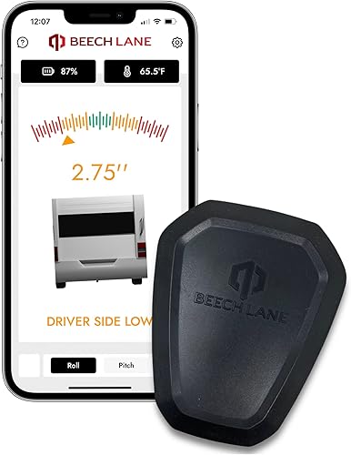 Beech Lane Sistema de nivelación inalámbrico de autocaravana, fabricado en los Estados Unidos, aplicación de teléfono fácil de usar con medidas de