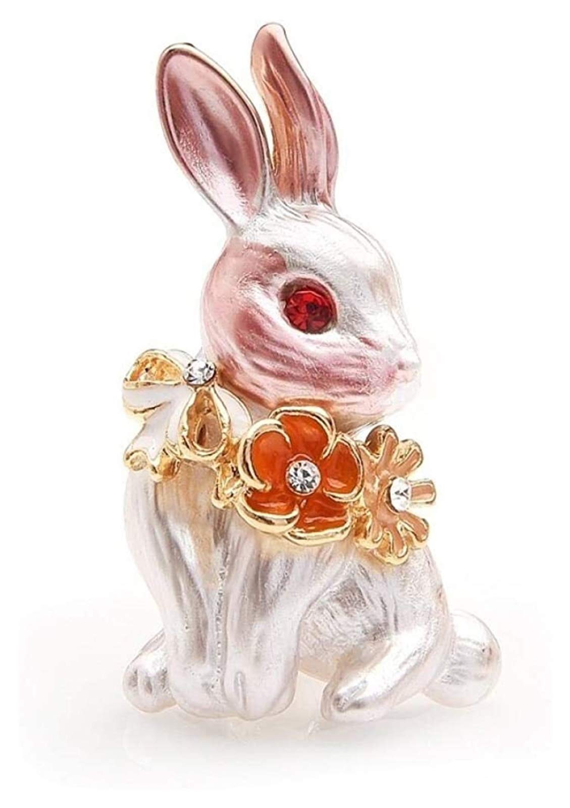 brooch Broche Broches y alfileres de mujerJoyería de mujerBroche de flor de conejo rosa Broches de esmalte Mujer Hombre Aleación Diamante de imitación Animal Banquete de boda Broche de fiesta Broche d