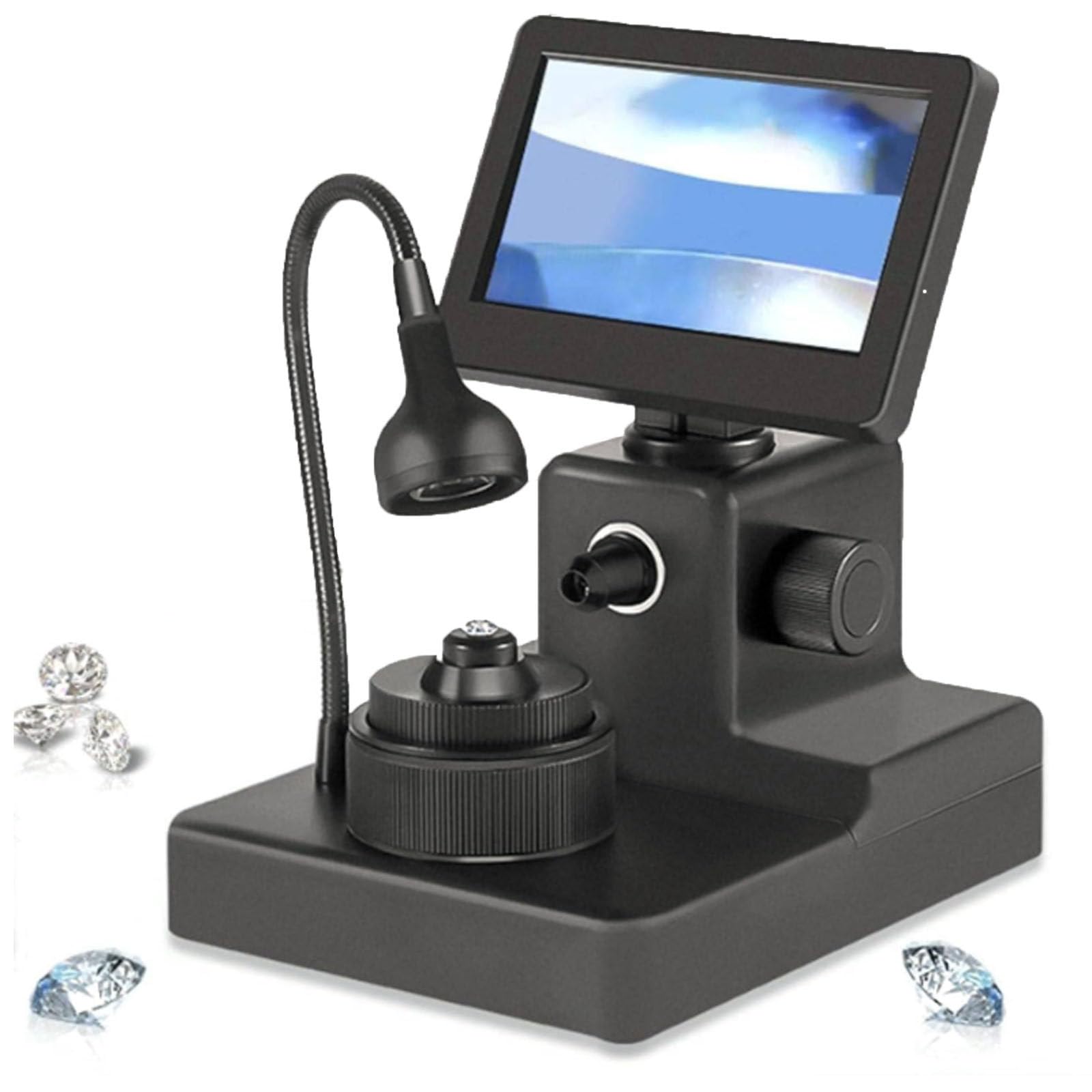 Cyfrowy mikroskop LCD 4,3 cala, cyfrowa przeglądarka pasów diamentowych, powiększenie 50-1000x, zestaw mikroskopu biologicznego, dokładna identyfikacja, do przeglądarki diamentowych napisów