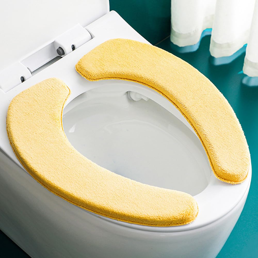 DONGKER WC-Sitzbezug, 1 Paar Weich Plüsch Toilettensitzbezug, Dicker Waschbar Toilettensitzauflagen mit Memory-Schaum für Alle Ovalen WC-Toilette