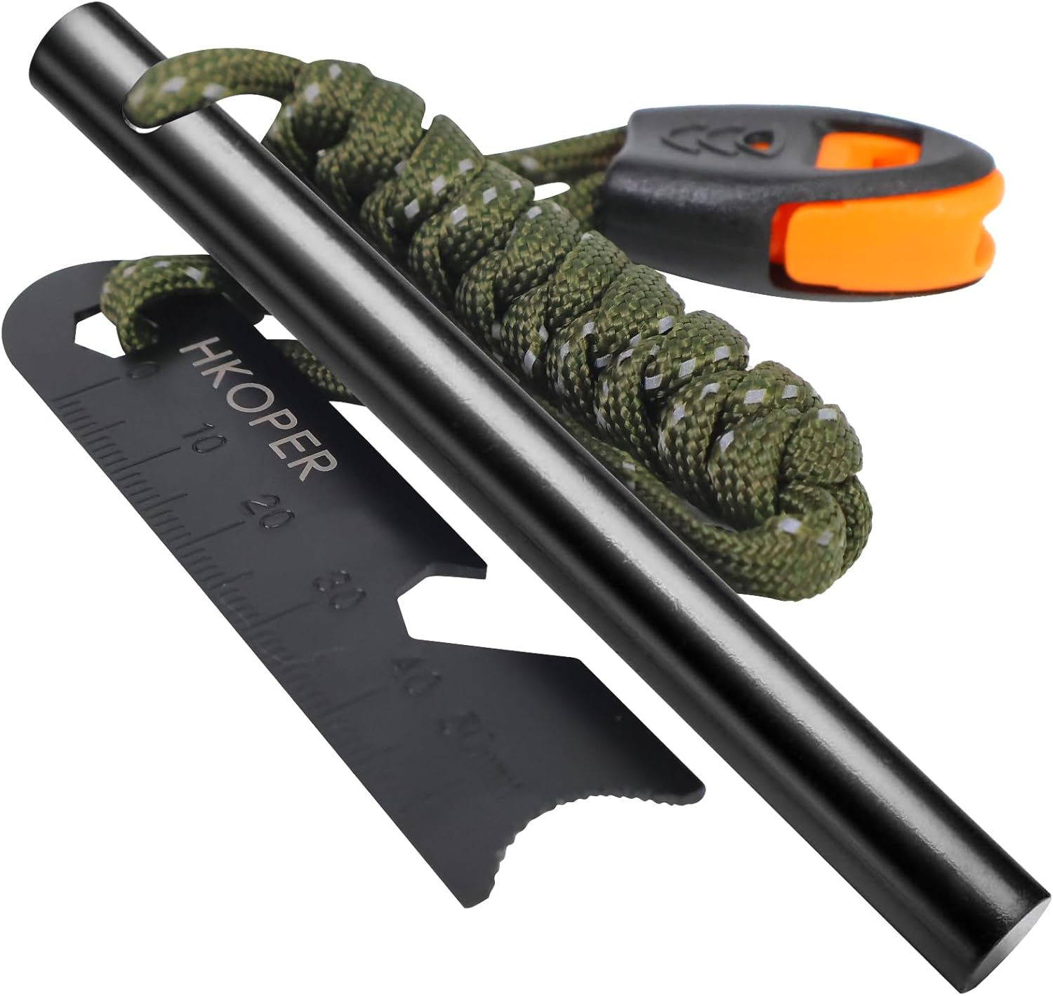 Fire Starter Ferro Rod, 4 Inch Flint and Steel Survival Kit, Flint Fire Starter for Camping and Hiking, 6-in-1 Emergency Survival Fire Steel, Magnesium Fire Starter | Hkoper Fire Starter Ferro Rod, 4 Inch Flint and Steel Survival Kit, Flint Fire Starter for Camping and Hiking, 6-in-1 Emergency Survival Fire Steel, Magnesium Fire Starter | Hkoper