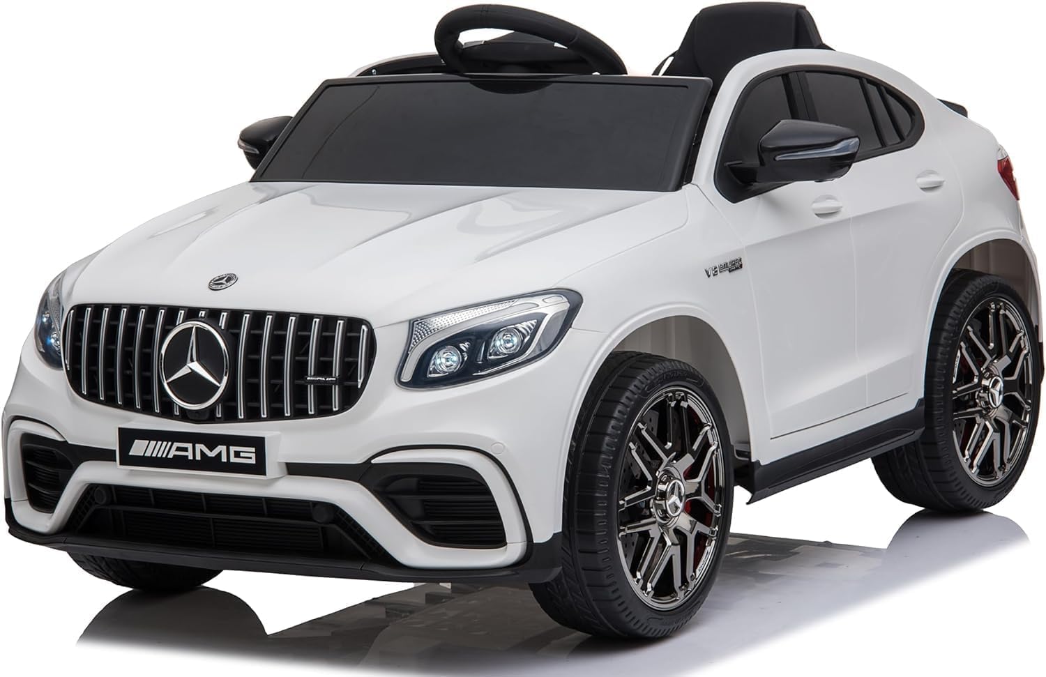 Macchina Elettrica per Bambini 12V Mercedes GLC 63 AMG Auto Elettrica con Ruote in Gomma Telecomando Porte Apribili Full Optional