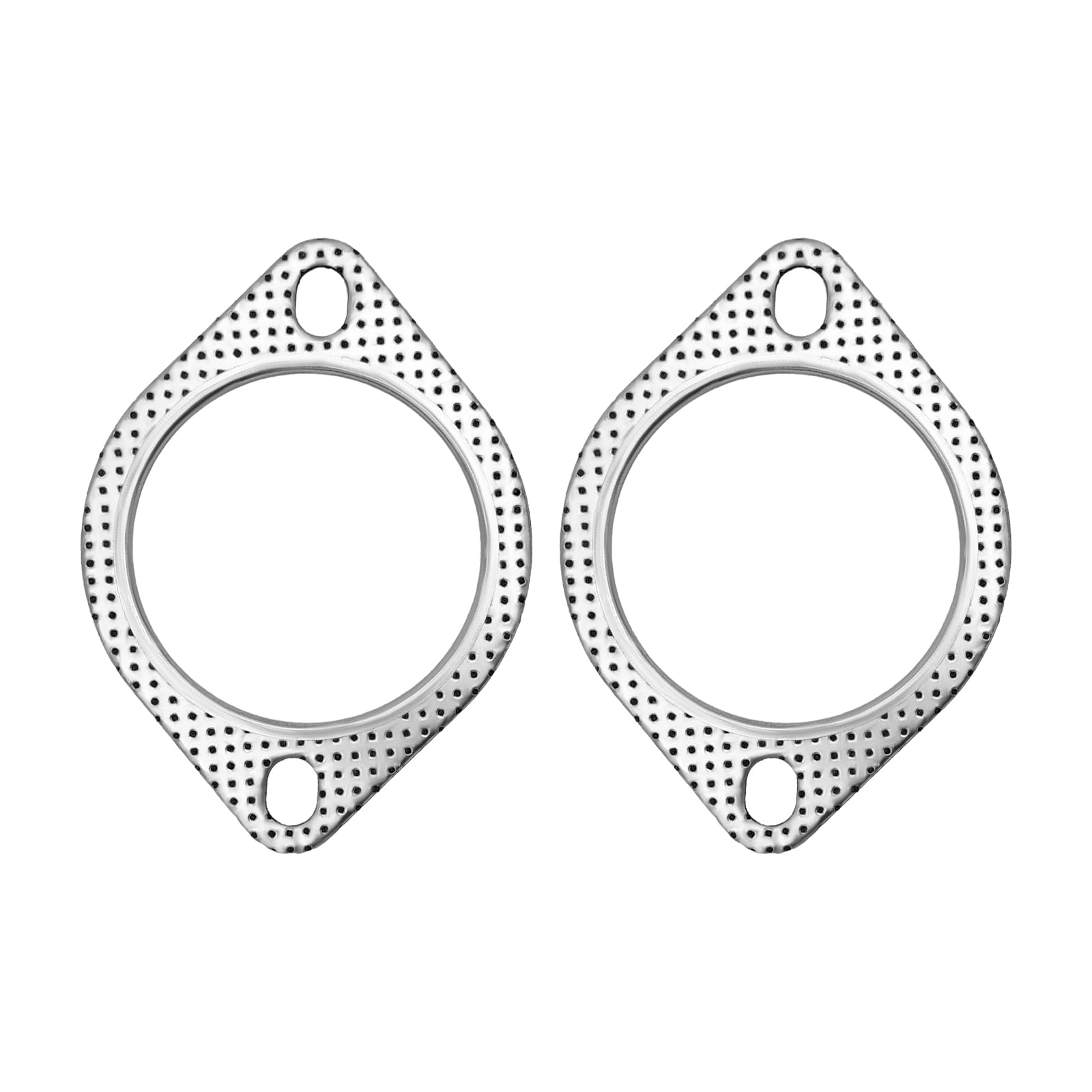 2 PCS Car Exhaust Gasket, 3 Inch 2-Bolt Exhaust Pipe Flange Gasket, High Temp Exhaust Manifold Gasket Replacement Used for Exhaust Turbo Catback Headers, Car Accessories (3 Inch)