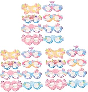 BESTOYARD 72 Pçs Óculos De Papel Sereia Decoração Do Oceano Óculos De Festa Sereia Crianças Óculos De Papel Luau Suprimentos Para Festas Acessórios De Cabine De Fotos De Festa De Sereia