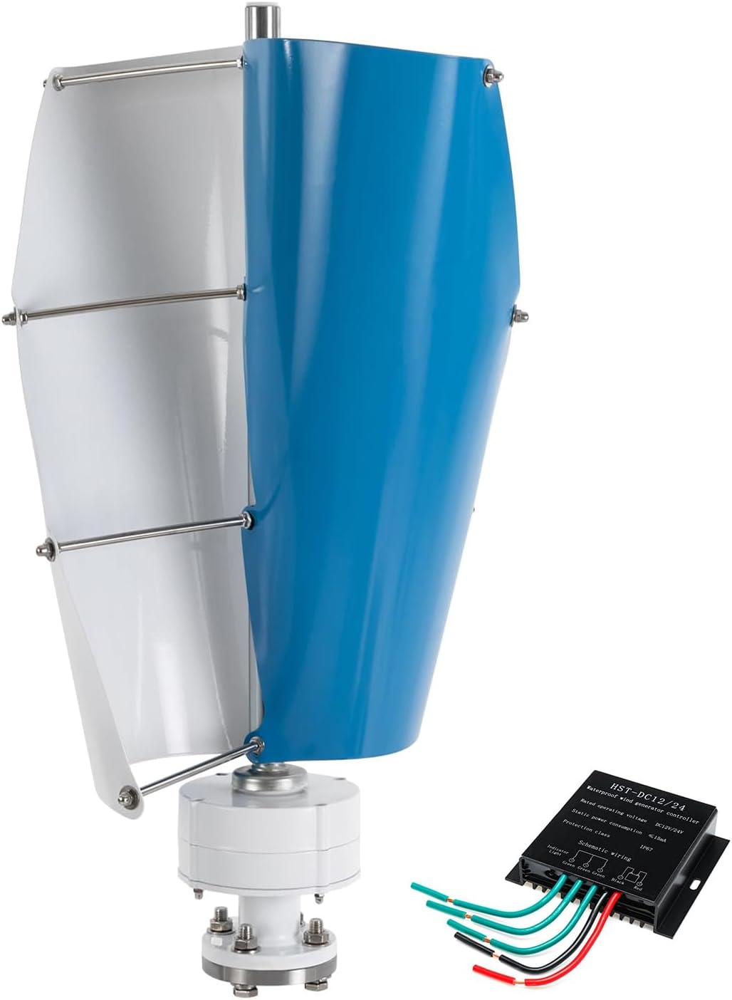 5000W Vertical Axis Wind Turbine Generator, 12V-220V Free Energy Wind Power Windmill Camping for Home Appliance with MPPT Charger Controller