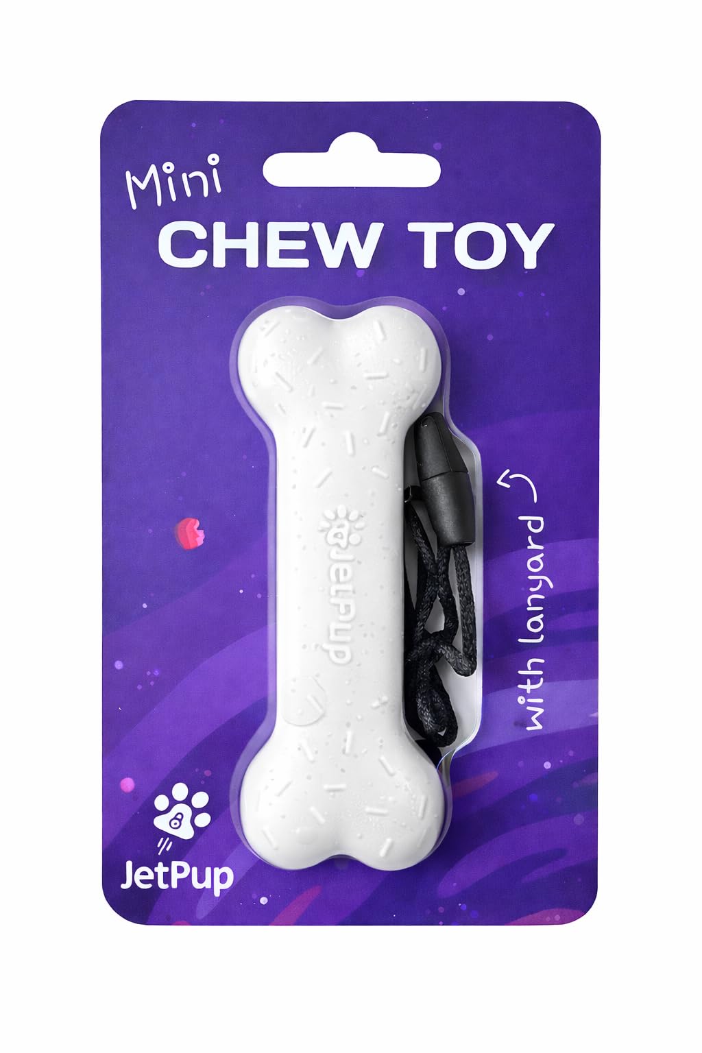 JetPup Pup Chew Toy Lanyard- Bone - Human Grade Chew Toy - Human Pup Play - 100% Food Grade Silicone (Mini White Bone)