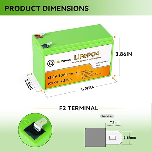 Miniatura 2 de Batería de litio de 12 V, batería LiFePO4 de ciclo profundo 5000+ con BMS integrado de 100 A para almacenamiento en el hogar, motor de arrastre, RV,