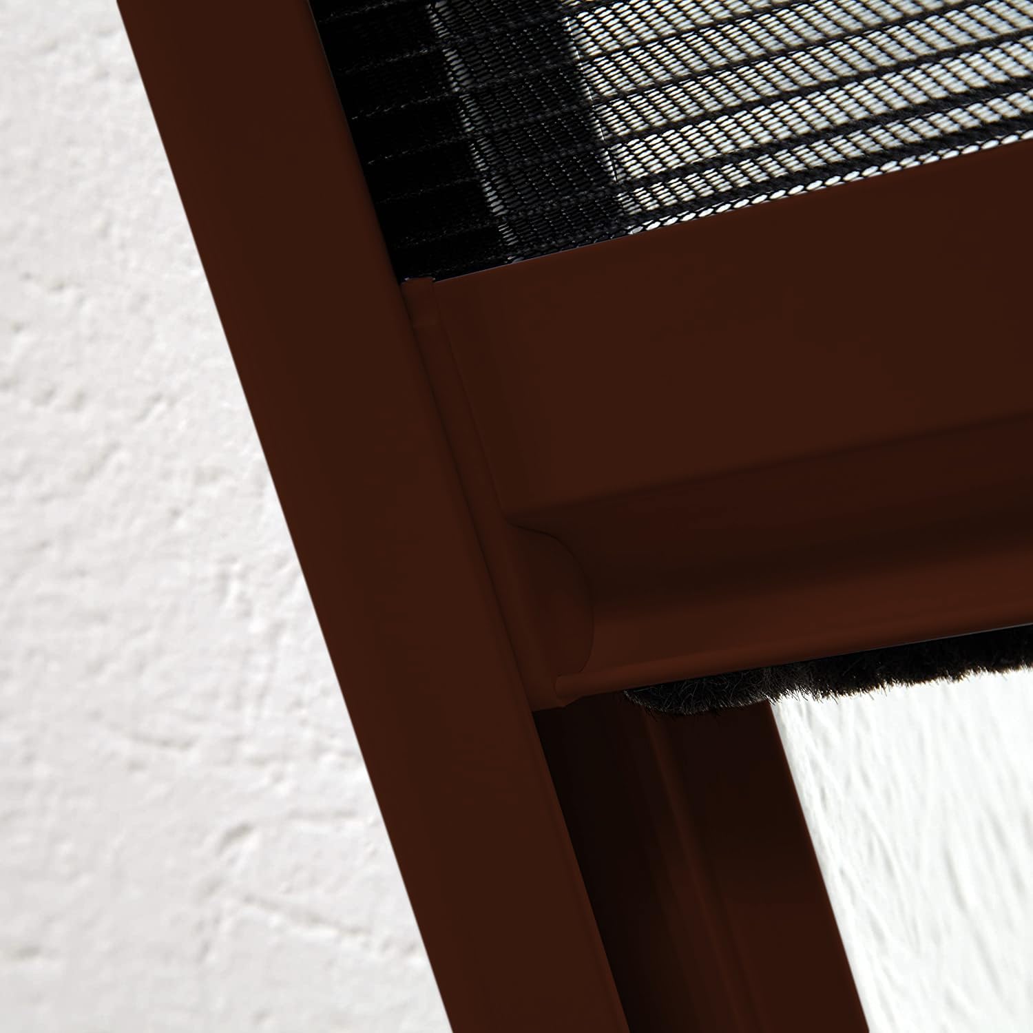Fliegengitter Plissee CLASSIC 2.0 für Dachfenster - Insektenschutz - Dachfensterplissee (brauner Rahmen, passend für Fenster bis 101 x 148 cm)