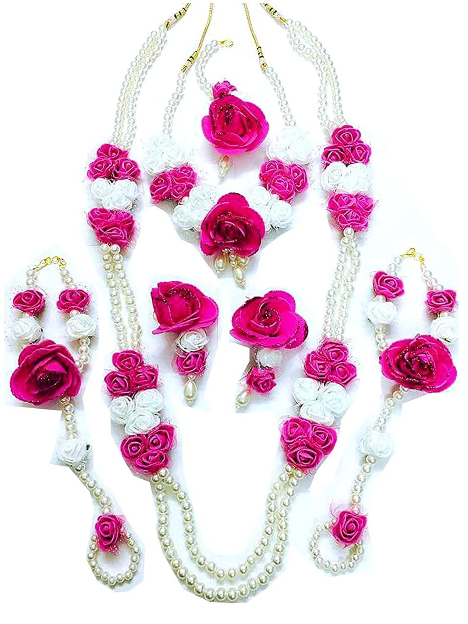 Sanvatsar Home Handmade Moti & Flower Jewellery set for Haldi, Baby Shower, Mehndi, Godbharai Set For Women/Girls. Floral Jewellery Set, Jewellery Gift (Pink) (B0BN47TSCD) Amazon Price History, Amazon Price Tracker