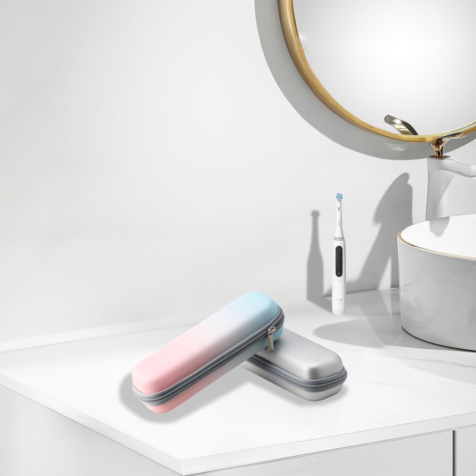 2 Pezzi Custodia Spazzolino Elettrico per Oral B iO/Oral B Pro/Philips Sonicare, Portatile Porta Spazzolino Elettrico da Viaggio, Astuccio Protettivo Rigido per Viaggio (Nero + Mimetico)