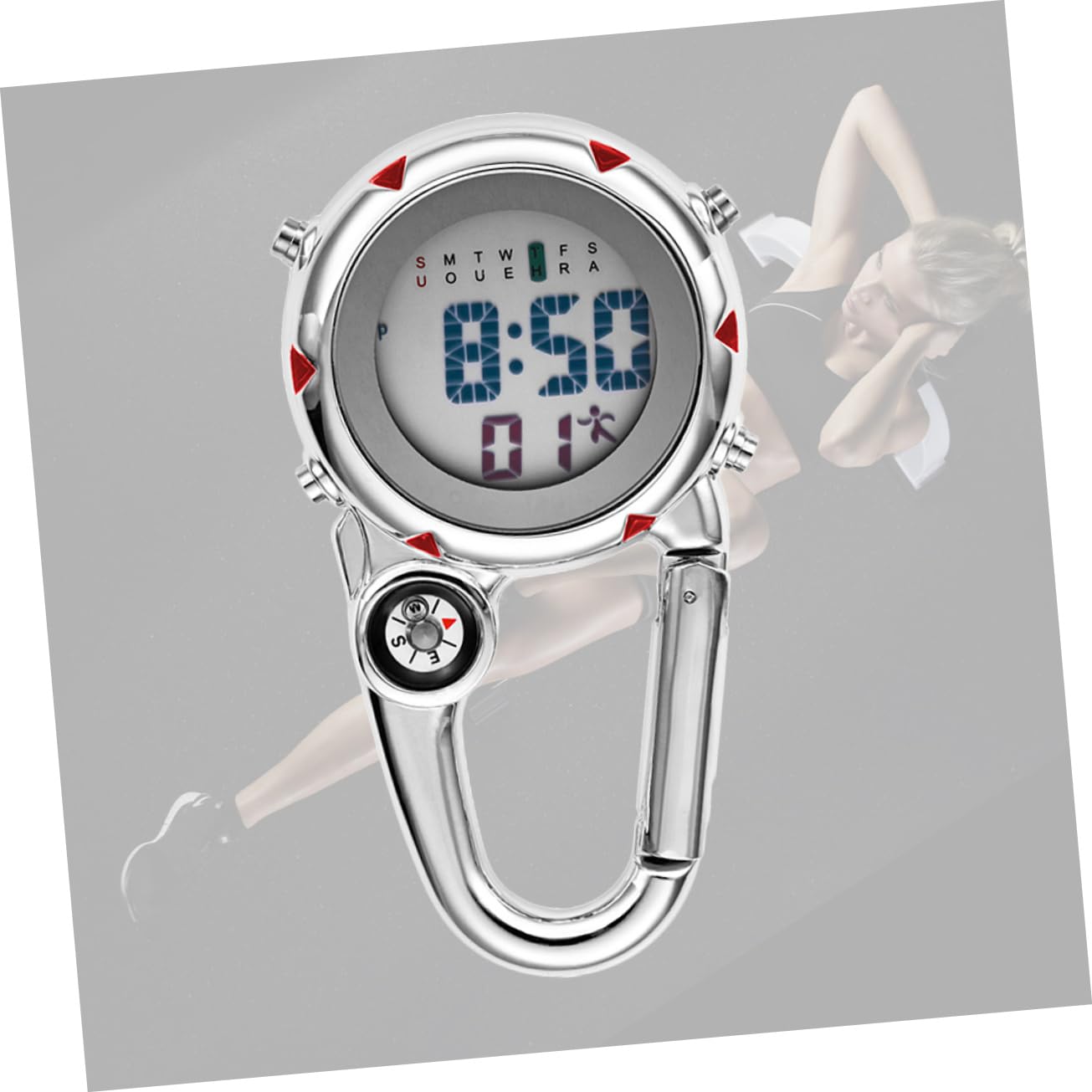 LIFKOME 3stücke Unisex Karabineruhr Aus Edelstahl Mit Quarzwerk Multifunktionale Uhr Für Outdoor-aktivitäten Langlebig Und Stilvoll Für Bergsteigen Und Wandern
