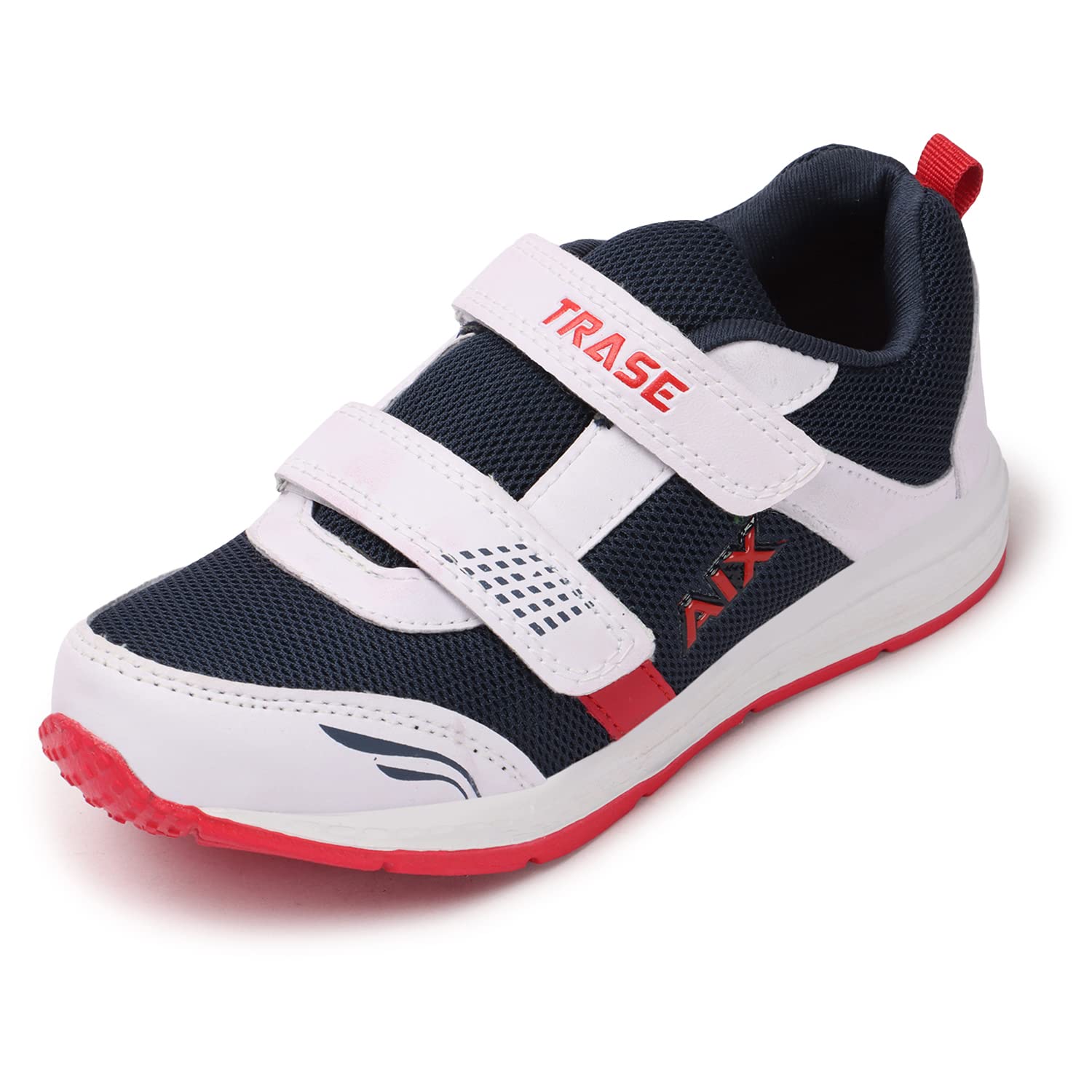 TRASE Boys Running Shoe for Active Kids | Outdoor, Running, Walking, All Day Casual Wear- White & Navy Blue, 11 Kids UK (B0BX2XZWSN) Amazon Price History, Amazon Price Tracker