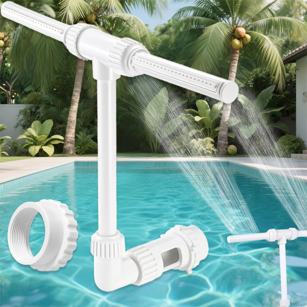 360° Poolbrunnen Mit 5 Düsen – Verstellbar, Wasserfall-Effekt | Für Eingelassene & Oberirdische Pools