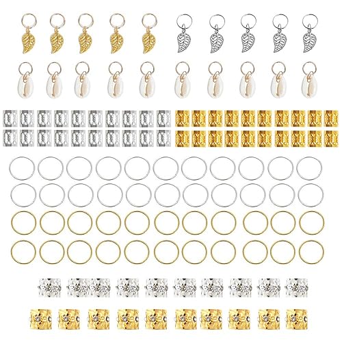120 piezas de anillos de joyería para el cabello, accesorios de aluminio dorado y plateado, accesorios para el cabello, trenzas para el cabello,