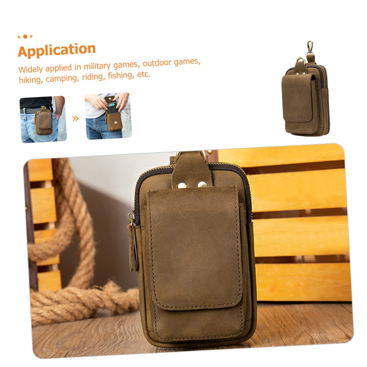 Pochette de Ceinture pour Téléphone Portable, Grand Format PU