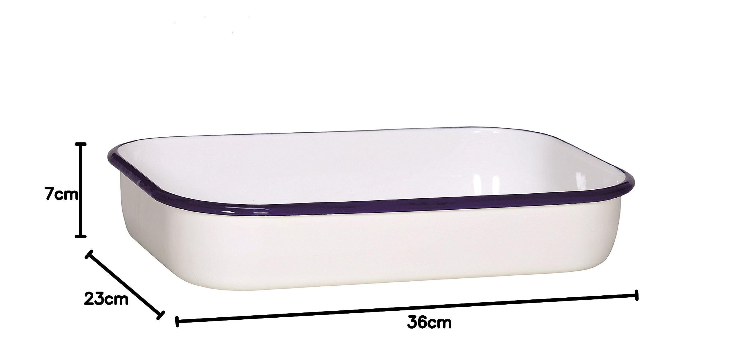 'Karl Krüger 14136/B Plat de de de caissettes et Plat à lasagnes Husum 36 cm Plat de Cuisson, Moule, Acier, Blanc avec Bordure Bleue, 36 x 23 x 7 cm