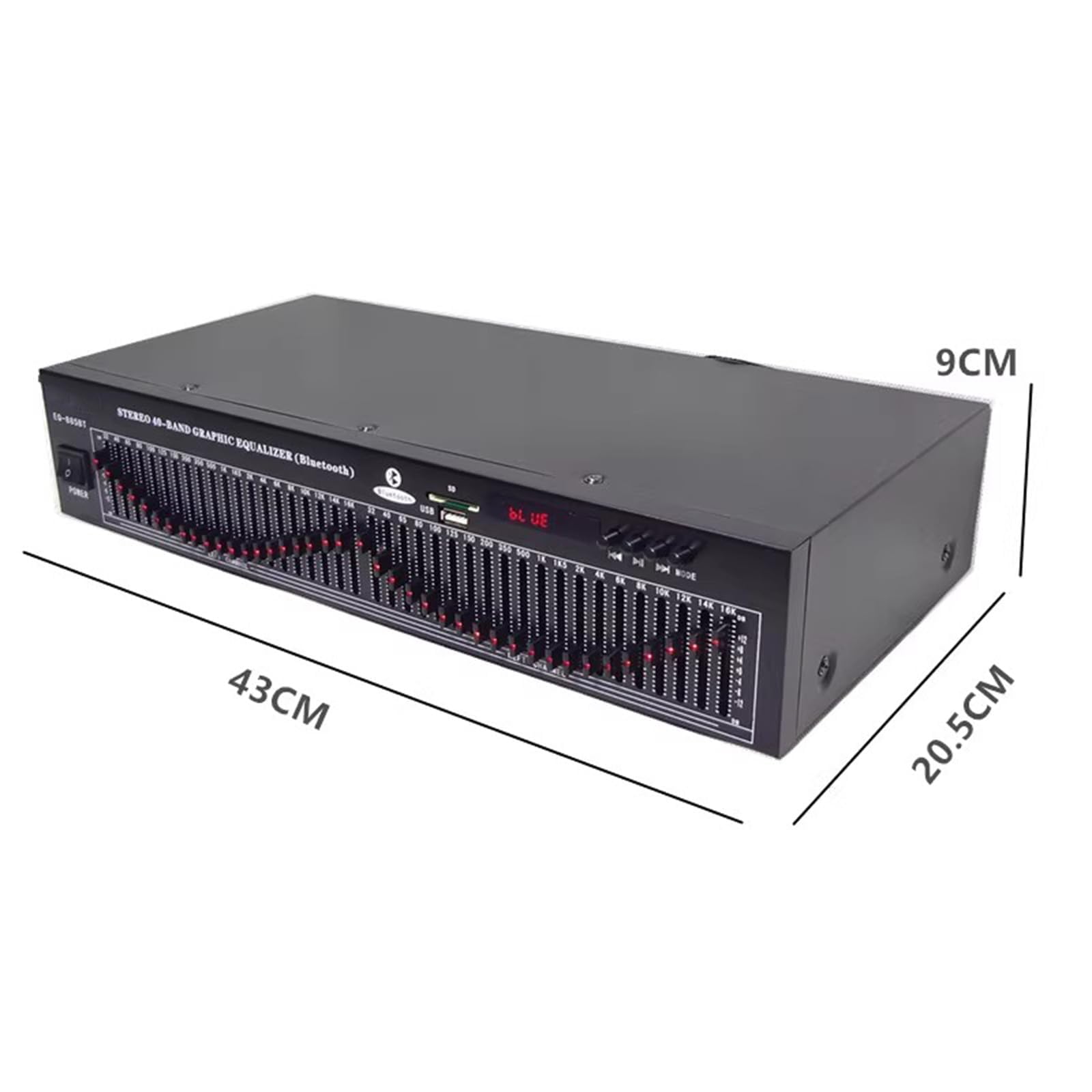 Dual 20-Band-Stereo-Equalizer, 5,0 Bluetooth Equalizer, HiFi Home EQ Tuning Equalizer Mit Digitalem Display, Fernbedienung, Rauschreduktion Für Den Aufnahmestudio
