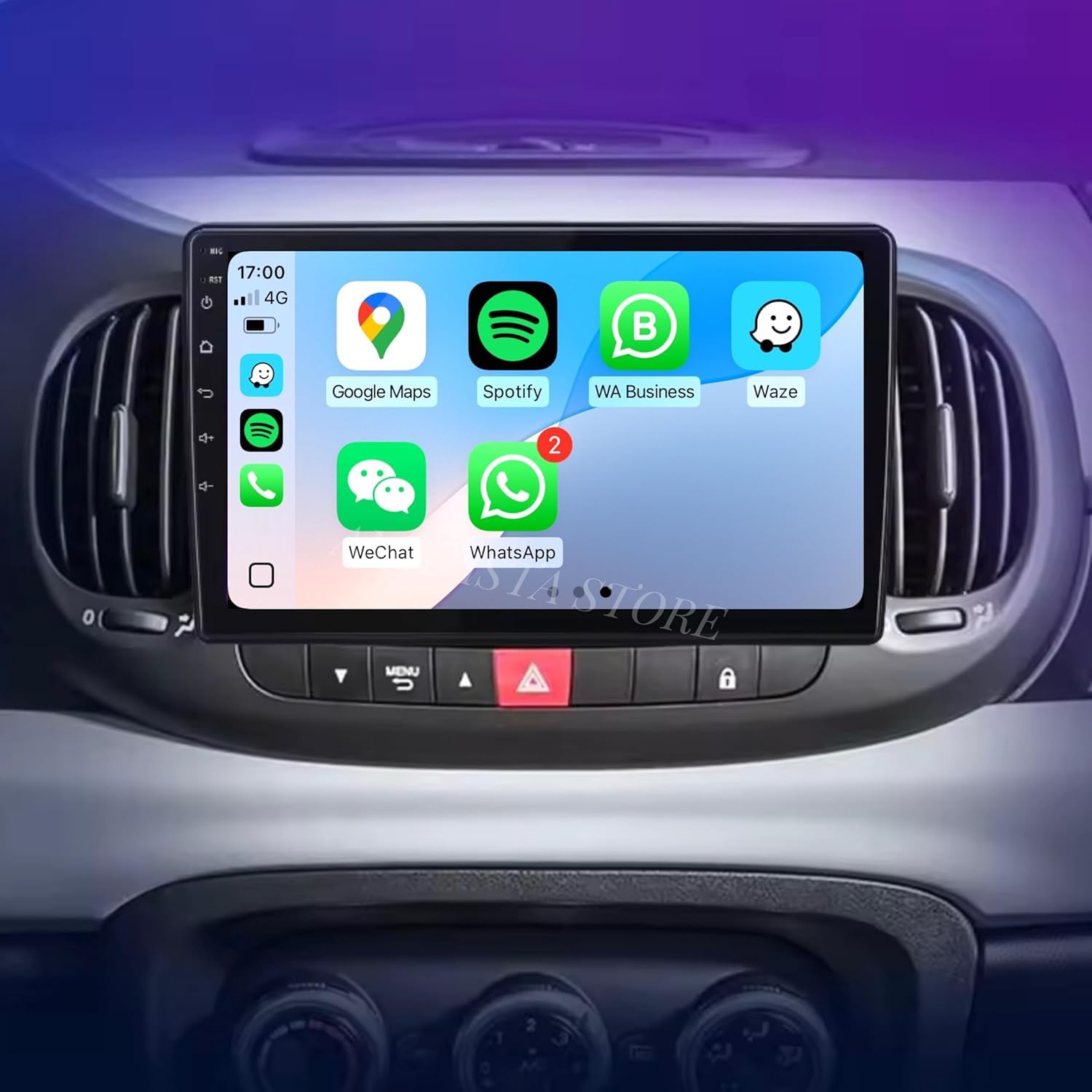 Android 14 Autoradio per Fiat 500L 2012-2017 10.1 Pollici Bluetooth Car Stereo Tablet Touchscreen Radio Navigatore GPS Supporta Wireless Carplay Android Auto Controllo del Volante WiFi (2+64GB)