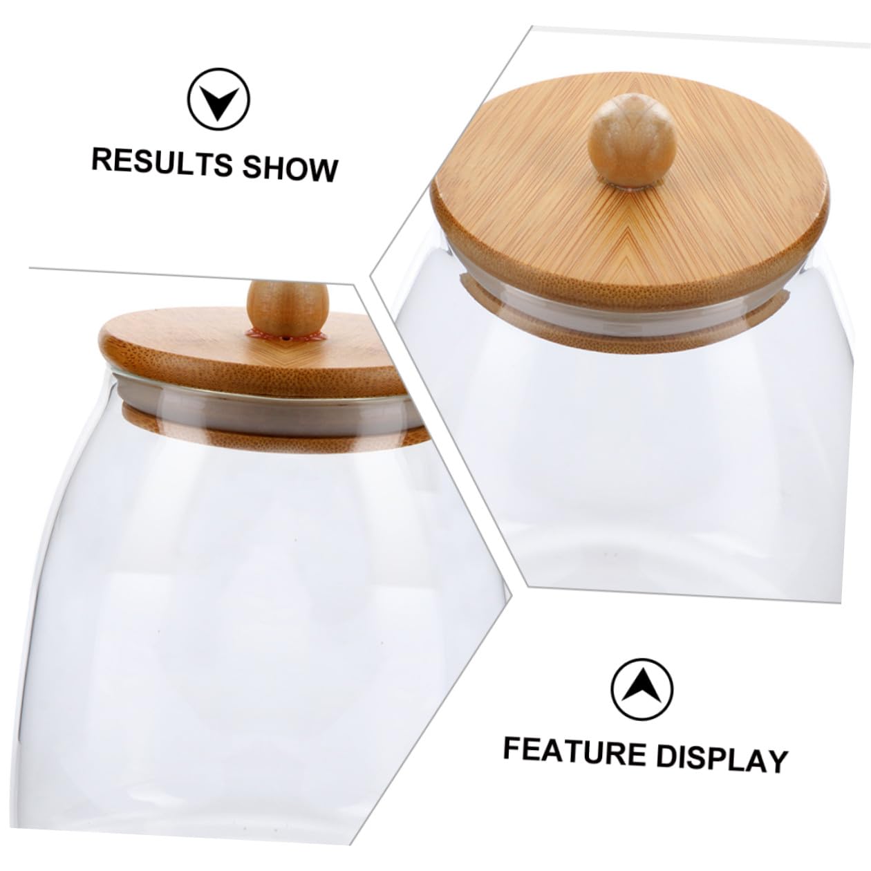 Barattolo 2 Pezzi con Coperchio in Bambù in Vetro Borosilicato 900ml