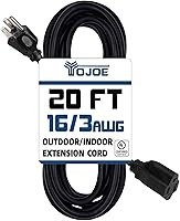Vista 54 de YOJOE Cable de extensión para interiores y exteriores, calibre 16, SJTW, resistente, 15 pies, color verde, 3 clavijas 13A, resistente a