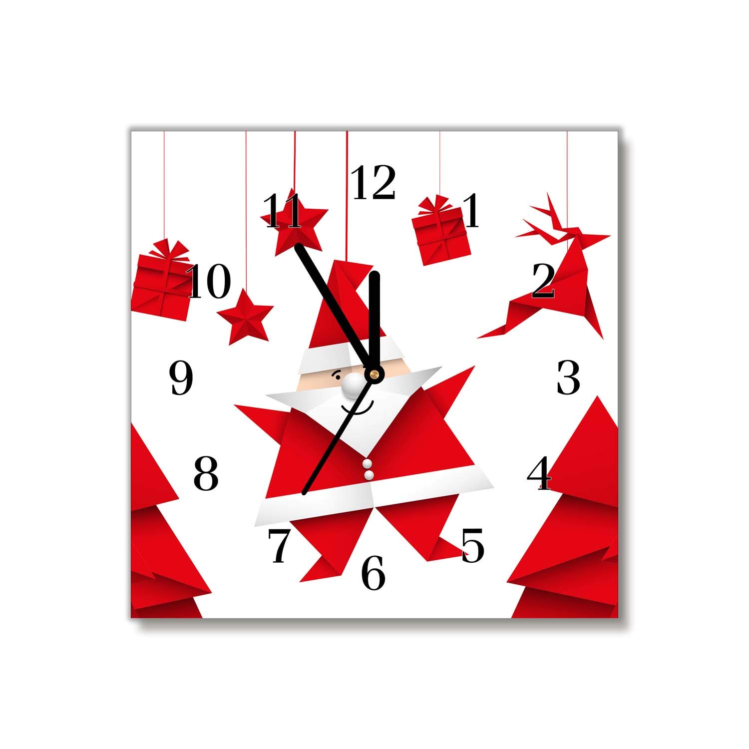 Cadeaux de Noël Santa Claus : l'horloge murale Tulup 30 cm en verre pour faire plaisir