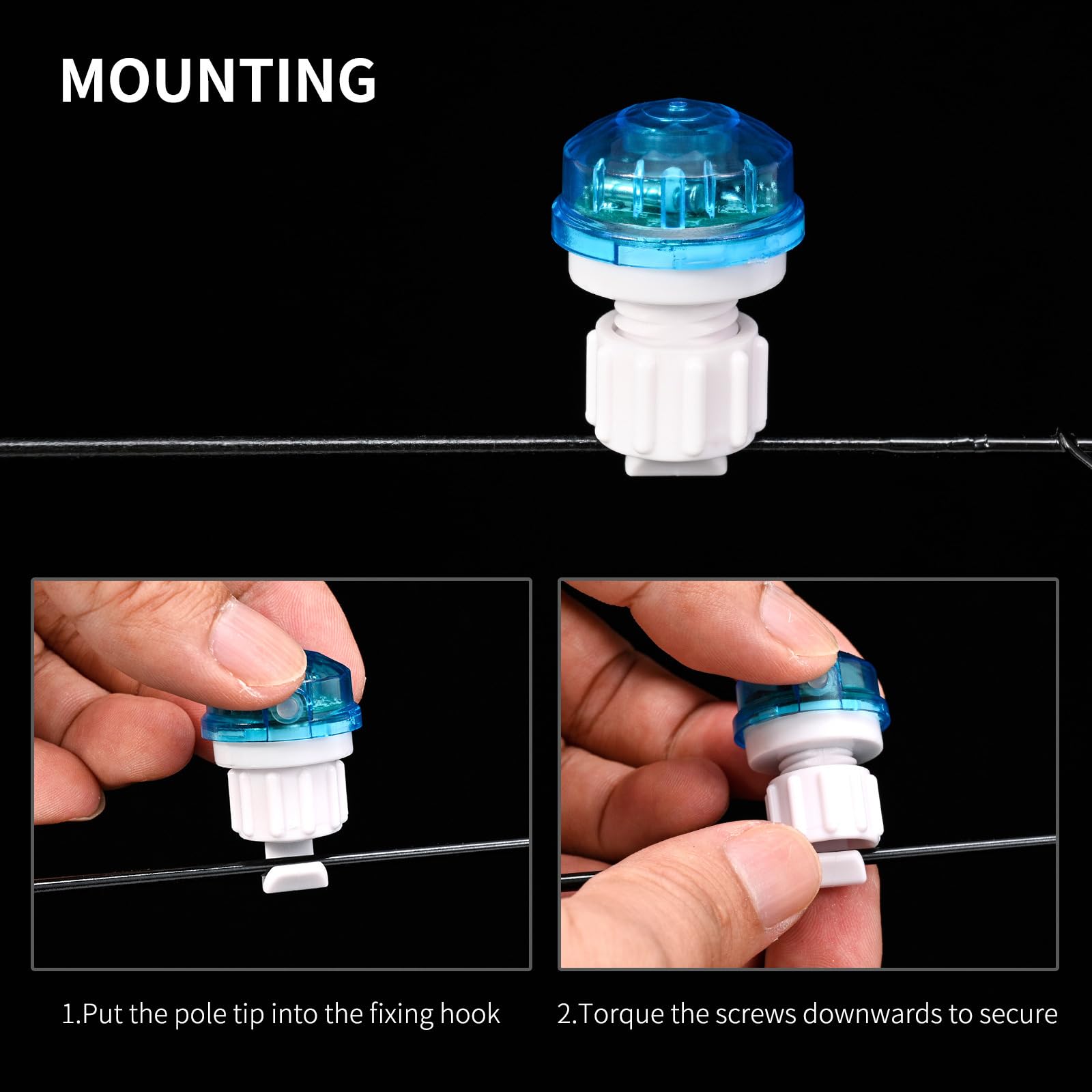 MURYE Bites - Luz de alarma para caña de pescar, indicadores de alerta de punta de caña para indicadores electrónicos nocturnos