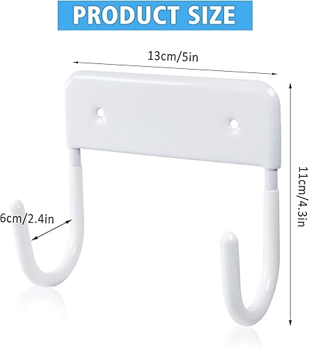 Miniatura 6 de Soporte para tabla de planchar para colgar en la pared, organizador para puerta de lavandería (blanco puro)