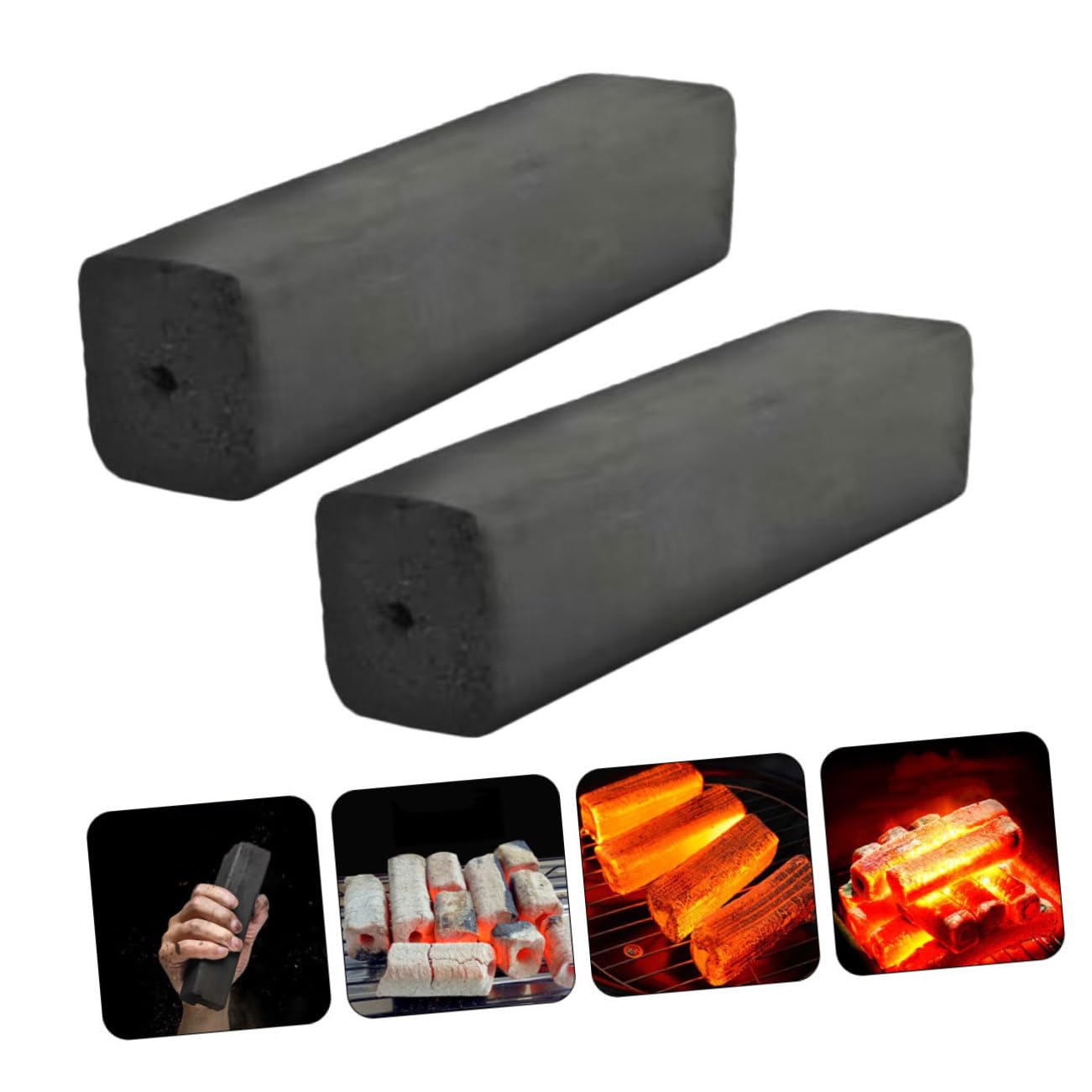 BESPORTBLE Charbon de Bois pour Cheminée 5 Pièces en Bambou Noir