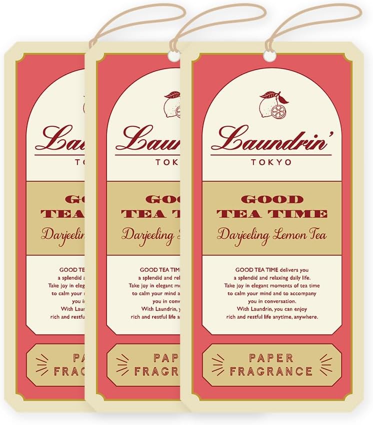 Laundrin Paper Fragrance Darjeeling Lemon Tea 3pk - Closet Freshener - Closet Deodorizer Odor Eliminator - Sachets for Drawers and Closets - Drawer Fresheners for Clothes - Fresh Scents Sachet Packets
